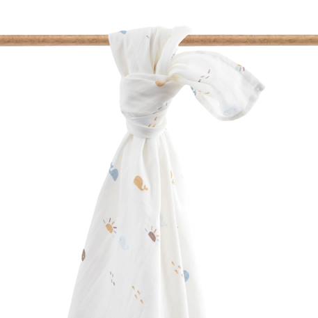 Maxi lange gaze de coton bio Ananas+Baleine+Citrons+Colibri+Fleurs beiges+Sable+Vichy vert 7 - vertbaudet enfant 