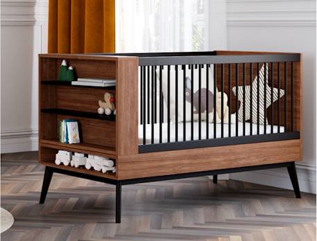 Lit bébé évolutif vintage octave Chêne+Noyer 5 - vertbaudet enfant 