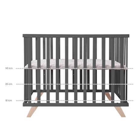 Parc bébé scandinave en bois massif + tapis en coton bio lil planet Anthracite - gris argenté+Blanc - gris argenté+Blanc - vert givré+Naturel - gris argenté 4 - vertbaudet enfant 