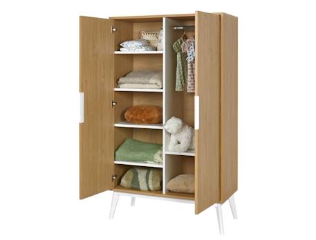 Armoire 2 portes vintage octave Chêne+Noyer 3 - vertbaudet enfant 