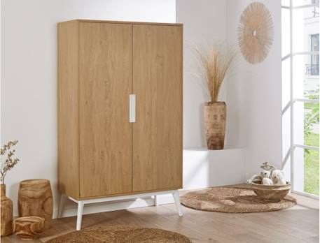 Armoire 2 portes vintage octave Chêne+Noyer 1 - vertbaudet enfant 