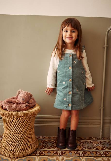 Robe bébé en velours côtelé naya Bleu 1 - vertbaudet enfant 