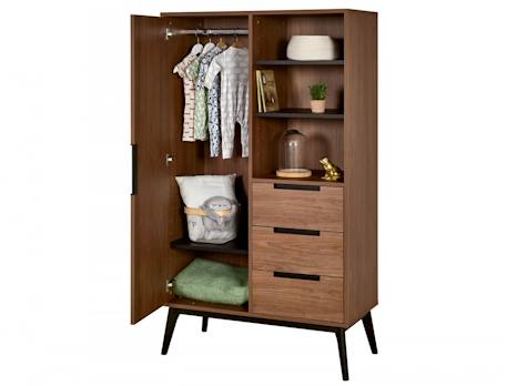 Armoire 2 portes vintage octave Chêne+Noyer 8 - vertbaudet enfant 