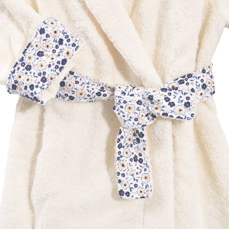 Peignoir enfant coton bio Blanc cassé+Noisette 3 - vertbaudet enfant 