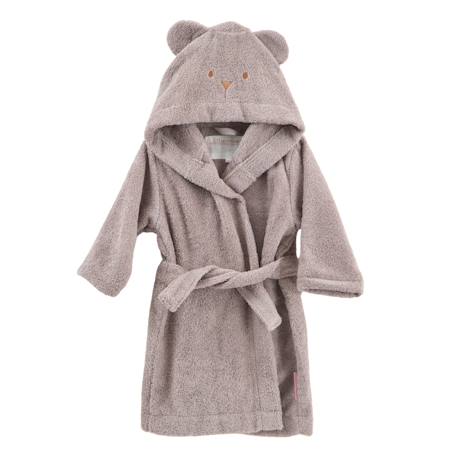 Peignoir enfant coton bio ourson Bleu marine+Lilas 6 - vertbaudet enfant 
