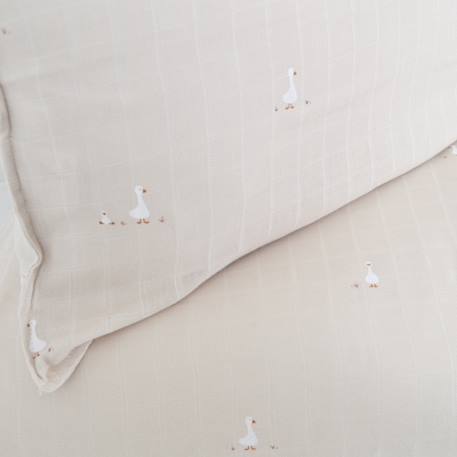 Parure de lit gaze de coton bio Baleine+Citrons+Oies 10 - vertbaudet enfant 