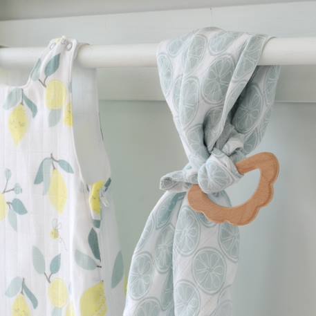 Lot de 3 langes gaze de coton bio Ananas+Baleine+Beige+Bleu+Citrons+Colibri (parme)+Forêt+Noel magique+Sable+Vert sauge 19 - vertbaudet enfant 