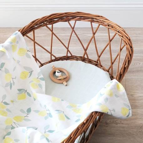 Maxi lange gaze de coton bio Ananas+Baleine+Citrons+Colibri+Fleurs beiges+Sable+Vichy vert 11 - vertbaudet enfant 