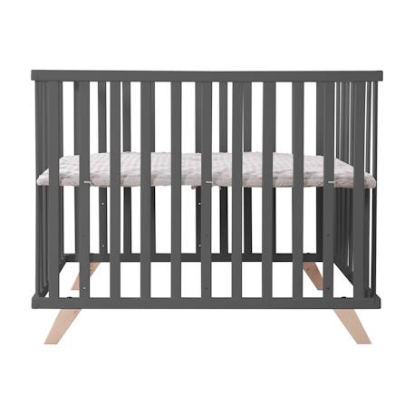 Parc bébé scandinave en bois massif + tapis en coton bio lil planet Anthracite - gris argenté+Blanc - gris argenté+Blanc - vert givré+Naturel - gris argenté 2 - vertbaudet enfant 