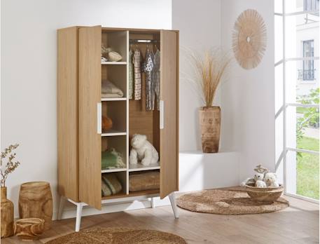 Armoire 2 portes vintage octave Chêne+Noyer 2 - vertbaudet enfant 