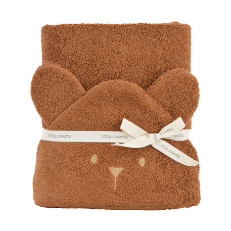 Cape de bain coton bio ourson Bois de rose+Caramel 6 - vertbaudet enfant 