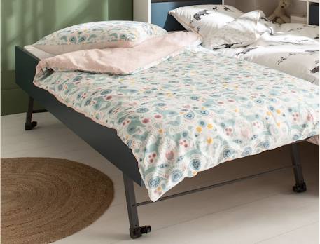 Lit gigogne avec rangements opus Blanc et bleu nuit+Blanc et bois+Blanc et vert mousse 4 - vertbaudet enfant 