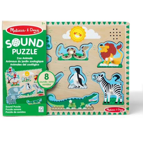 Puzzle sonore animaux du zoo Vert 5 - vertbaudet enfant 