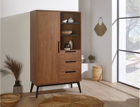 Armoire 2 portes vintage octave Chêne+Noyer 5 - vertbaudet enfant 