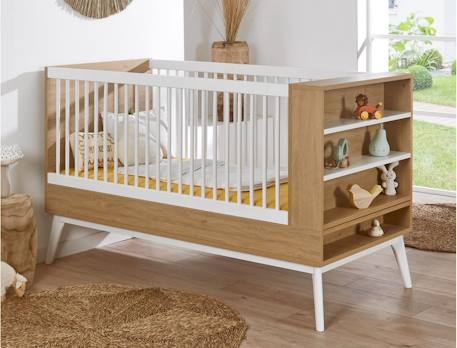 Lit bébé évolutif vintage octave Chêne+Noyer 1 - vertbaudet enfant 