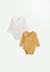 Lot de 2 bodies bébé manches longues ouverture croisée emilie Ecru 1 - vertbaudet enfant 