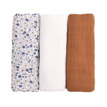 Lot de 3 langes gaze de coton bio Ananas+Baleine+Beige+Bleu+Citrons+Colibri (parme)+Forêt+Noel magique+Sable+Vert sauge 12 - vertbaudet enfant 