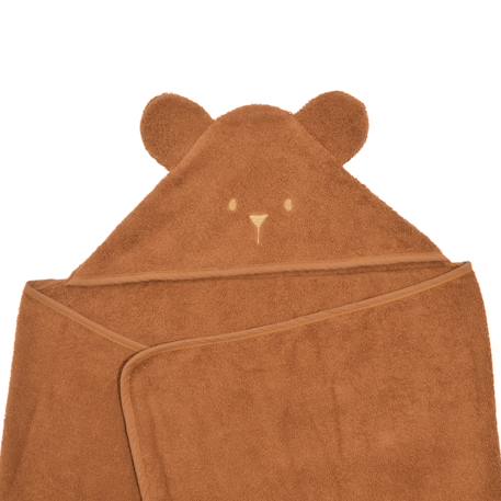 Cape de bain coton bio ourson Bois de rose+Caramel 5 - vertbaudet enfant 