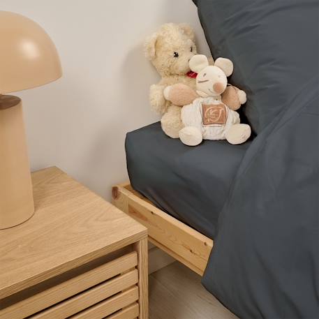 Drap housse uni percale de coton bonnet 28cm Anthracite+Gris clair+Kaki+Moutarde 1 - vertbaudet enfant 