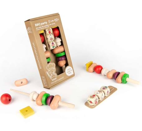 Jeu en bois soirée barbecue Beige 1 - vertbaudet enfant 