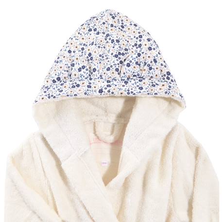 Peignoir enfant coton bio Blanc cassé+Noisette 2 - vertbaudet enfant 