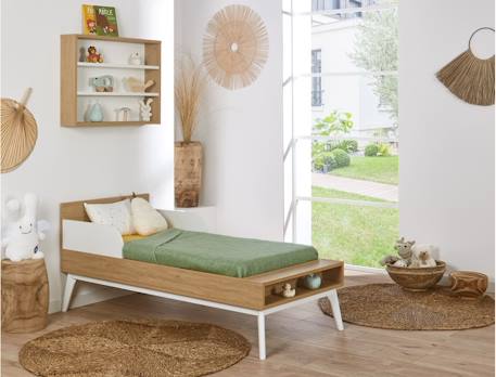 Lit bébé évolutif vintage octave Chêne+Noyer 2 - vertbaudet enfant 