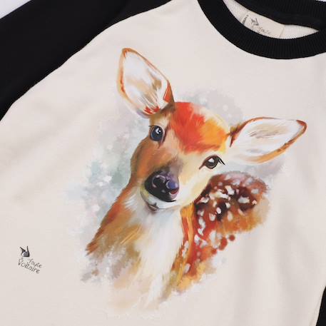 Sweat    imprimé bambi  the fawn Beige marron 2 - vertbaudet enfant 
