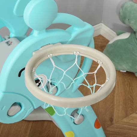 Toboggan enfant avec panier de basket-ball usage intérieur et extérieur dim. 140 x 87 x 75 cm Bleu 4 - vertbaudet enfant 
