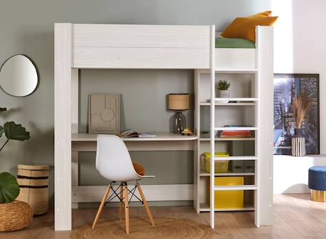 Lit mezzanine avec bureau et rangements palerme Blanc 2 - vertbaudet enfant 