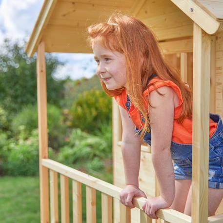Maisonnette cabane sur pilotis avec toboggan colline bois fsc® Marron - vert 3 - vertbaudet enfant 