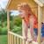 Maisonnette cabane sur pilotis avec toboggan colline bois fsc® Marron - vert 3 - vertbaudet enfant 