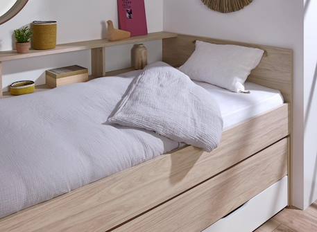 Lit gigogne avec rangements wallis Bois & blanc 2 - vertbaudet enfant 