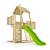Aire de jeux tour et toboggan kingswood bois fsc® Marron - vert 1 - vertbaudet enfant 