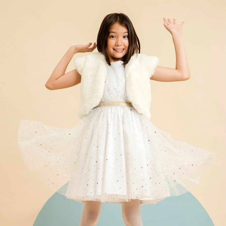 Veste boléro cérémonie   fausse fourrure   peluche Beige 2 - vertbaudet enfant 