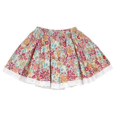 Set cadeau   blouse blanche & jupe liberty rouge Blanc rouge fleurie 4 - vertbaudet enfant 