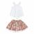 Set cadeau   blouse blanche & jupe liberty rouge Blanc rouge fleurie 1 - vertbaudet enfant 