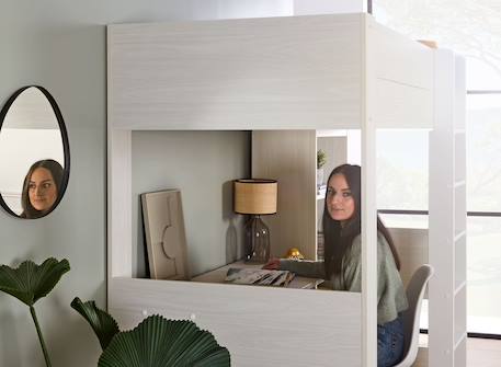 Lit mezzanine avec bureau et rangements palerme Blanc 3 - vertbaudet enfant 