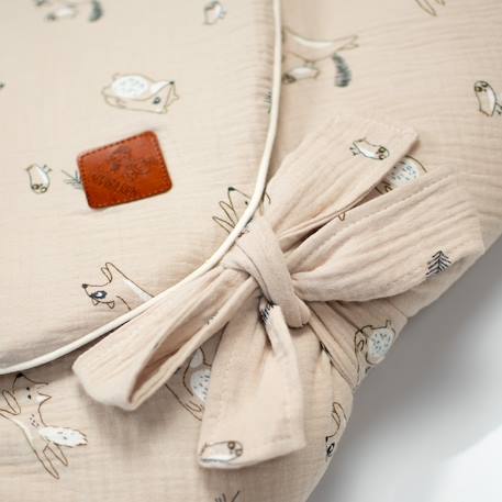 Couverture d'emmaillotage évolutive en gaze de coton eden Beige imprimé animaux 4 - vertbaudet enfant 