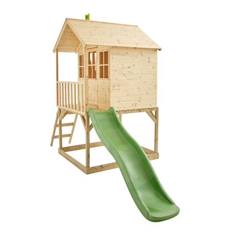 Maisonnette cabane sur pilotis avec toboggan colline bois fsc® Marron - vert 6 - vertbaudet enfant 