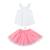 Set cadeau   blouse blanche & jupe rose à pois blancs Blanc rose saumon 1 - vertbaudet enfant 