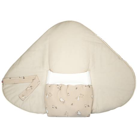 Couverture d'emmaillotage évolutive en gaze de coton eden Beige imprimé animaux 3 - vertbaudet enfant 
