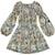 Robe  fleurie   à manches longues et col smocks  chimene Beige marron+Bleu lilas+Bleu roi+Orange vert 5 - vertbaudet enfant 