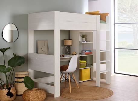 Lit mezzanine avec bureau et rangements palerme Blanc 1 - vertbaudet enfant 
