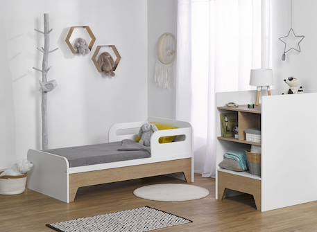 Lit bébé évolutif avec table à langer calisson Blanc & bois 4 - vertbaudet enfant 