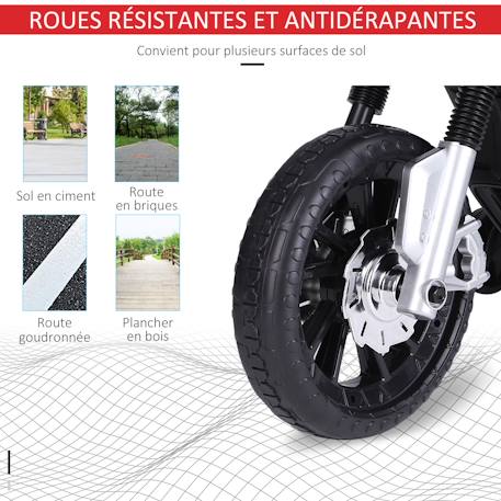 Moto électrique enfant 25w 6v 3 km/h max. Effets lumineux sonores roulettes amovibles Bleu+Rouge 8 - vertbaudet enfant 