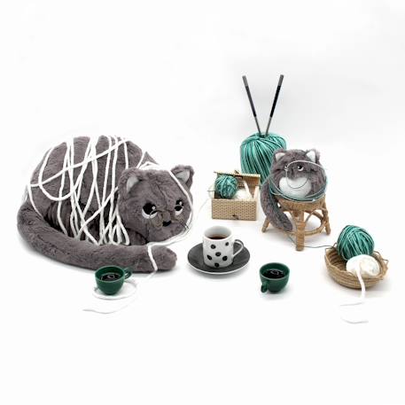 Peluche chat maman et son bébé gris Gris 5 - vertbaudet enfant 
