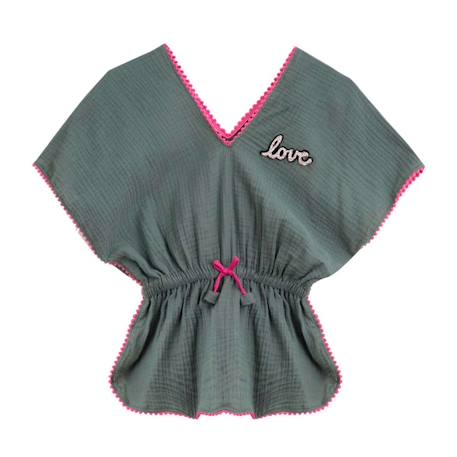 Tunique plage    avec short assorti  love Kaki rose fuchsia 4 - vertbaudet enfant 