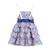 Robe salopette liberty   à volants et bretelles  gigi Bleu demim violet 5 - vertbaudet enfant 