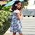 Robe  fleurie liberty  avec col froufrous   manon Bleu lilas 2 - vertbaudet enfant 
