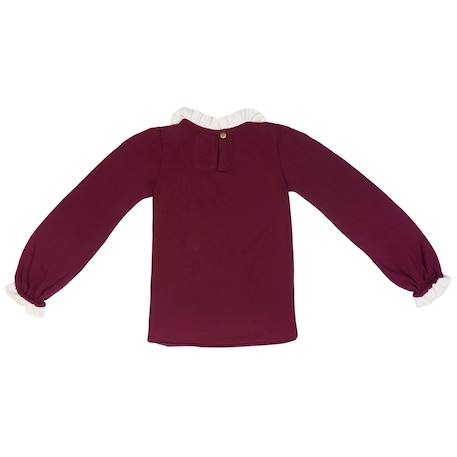 Tee-shirt manches longues   jersey   paris  camille Bordeaux prune 4 - vertbaudet enfant 